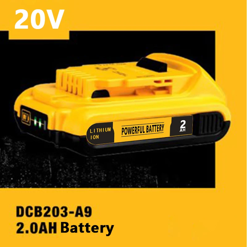 סוללה 20V 2.0 Ah DCB203 על דיוולט כלי חשמלי Li-ion סוללה DCB205 DCB206 DCB204 DCB200 DCB182 DCB180 DCB230