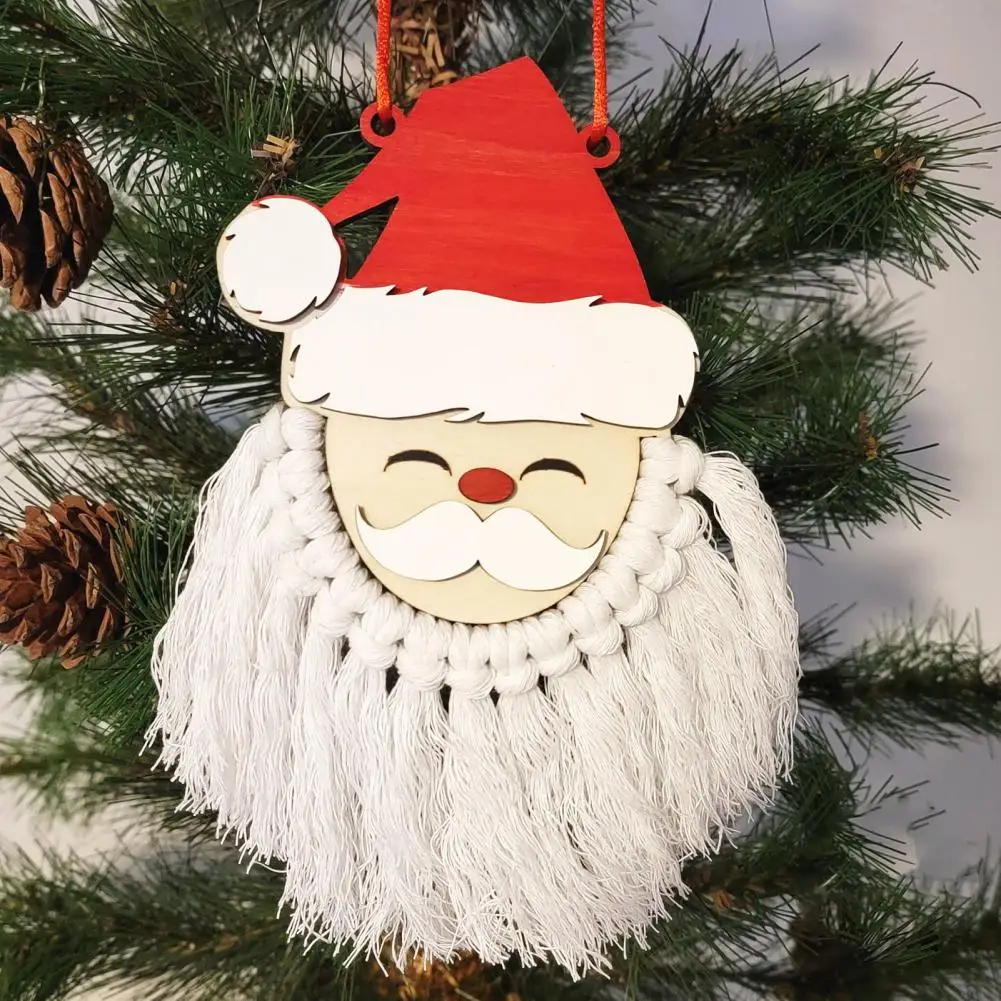 תליית קישוט מקסים מעץ סנטה קלאוס ציצית קישוטים חגיגי חג המולד מסיבת אספקה חלקה קצה שרוך תליונים סנטה