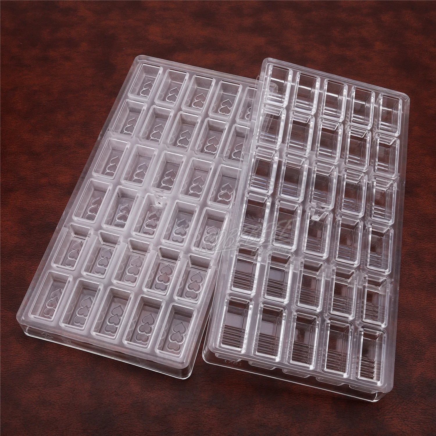 30 Caivites מלבן קוביה עם הלב תבנית פלסטיק צורה עובש שוקולד סוכריות מכונת קרח תבניות עבור DIY אפייה גאדג ' טים, כלי
