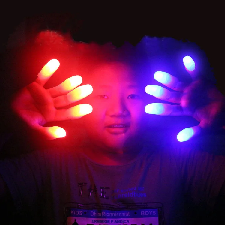 5PCS קסם אצבעות אגודל עם LED מופעל באמצעות סוללה אביזרים קסם ליל כל הקדושים קסם אצבעות, אגודלים מסיבת צעצועים עבור הילד.