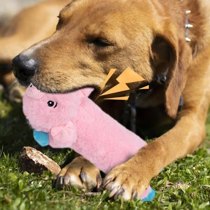 מחמד צעצועי קטיפה חיה כלב צעצוע קטיפה אינטראקטיבי עמיד המצפצף להתקמט כלב צעצוע חמוד רך כלבלב צעצוע גדול וכלבים קטנים