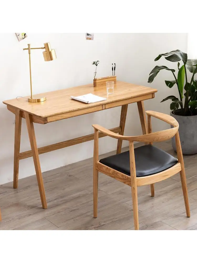 נורדי טהור מוצק שולחן-עץ פשוט, אלון יפני דירה קטנה בבית 0.8 מטר אשור חדר שינה 1 מטר שולחן מחשב