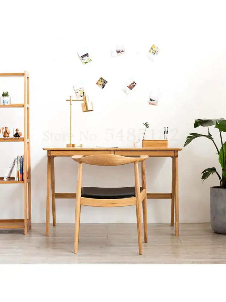 נורדי טהור מוצק שולחן-עץ פשוט, אלון יפני דירה קטנה בבית 0.8 מטר אשור חדר שינה 1 מטר שולחן מחשב
